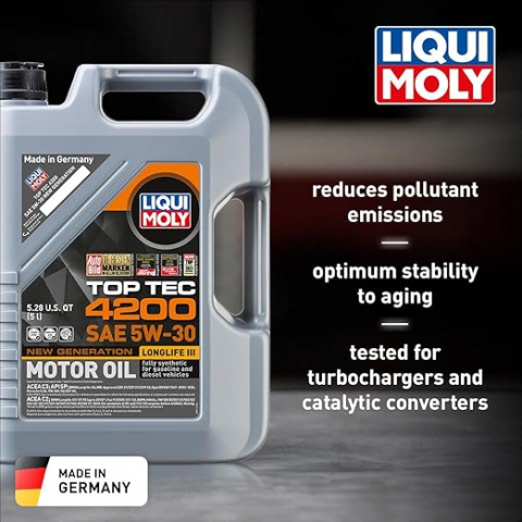 Set, Ulei motor Liqui Moly Top Tec 4200 5W30 5L, Laveta din Microfibra, Profesionala, 30x30 cm, 1 pereche manusi [4]