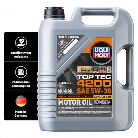 Set, Ulei motor Liqui Moly Top Tec 4200 5W30 5L, Laveta din Microfibra, Profesionala, 30x30 cm, 1 pereche manusi [3]
