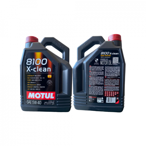 Pachet Motul, Ulei Motul, 8100X-CLEAN 5W40 5L, Aditiv, spalare motor, 300ml, Ulei Motul, 8100X-CLEAN 5W40 1L, Husa pentru bidon [1]