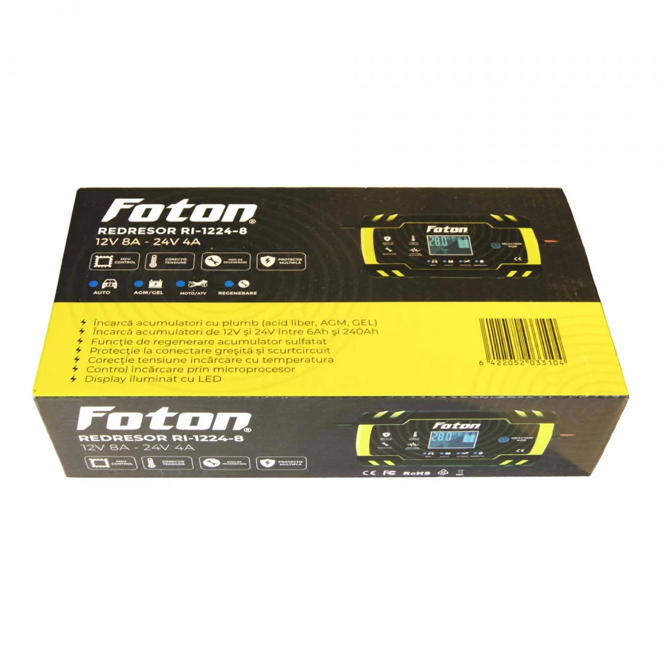 redresor auto inteligent foton RI-1224-8 , functie regenerare/desulfatare ,12V/8A , 24V/4A [5]