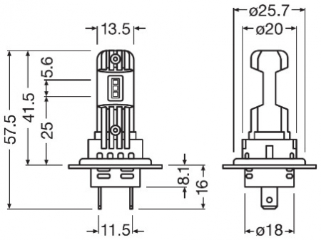 Set 2 leduri auto, H7, H18, Osram, LEDdriving HL Easy, 64210DWESY-HCB [3]