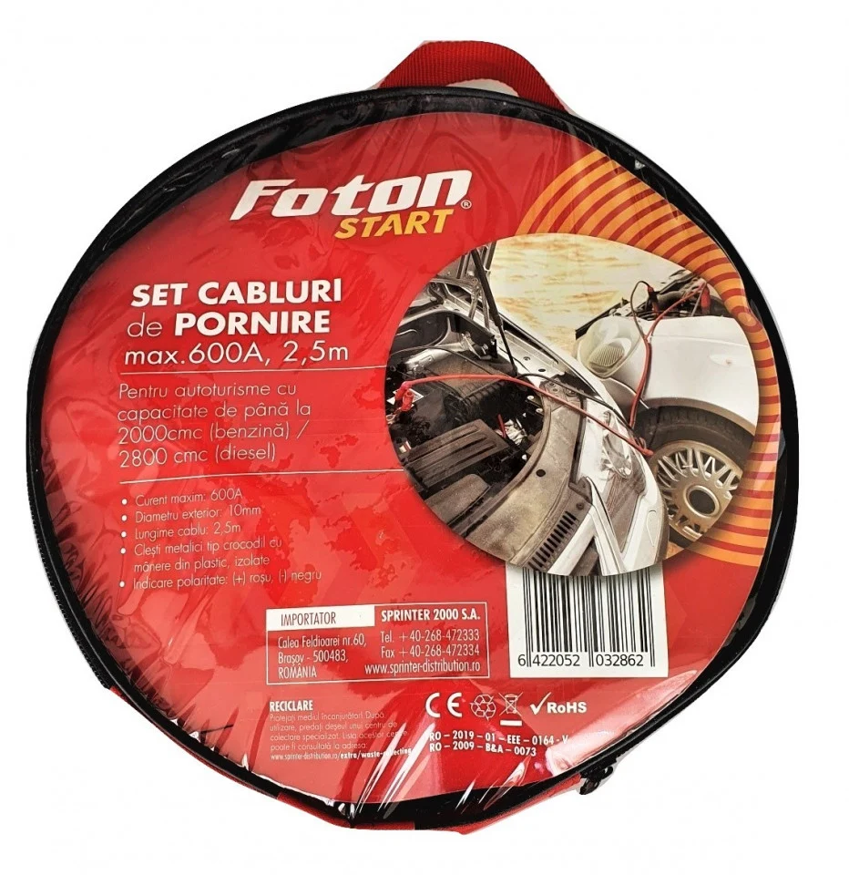 set cabluri pornire auto Foton, 600A, 2.5m [2]