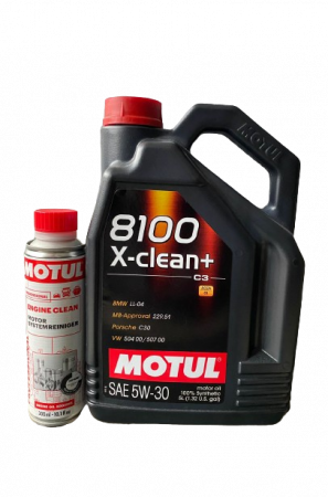 Uleiuri de motor - ulei motul 8100X-CLEAN 5W30 5L aditiv spalare motor 300ml