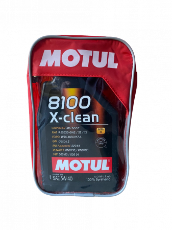 set, ulei Motul, 8100X-CLEAN 5W40 1L, husa pentru bidon [1]
