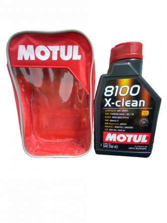 Uleiuri de motor - set, ulei Motul, 8100X-CLEAN 5W40 1L, husa pentru bidon