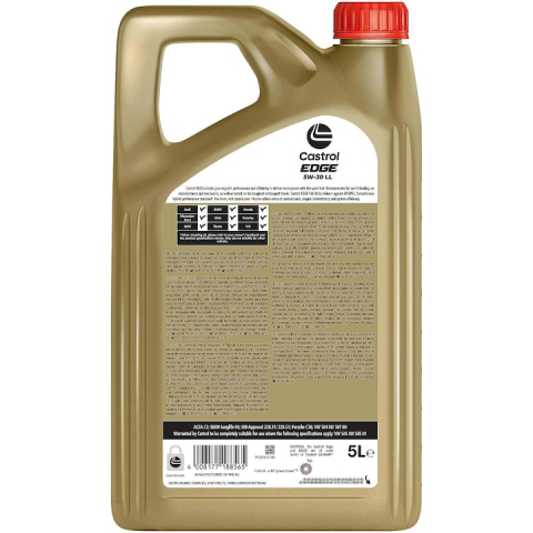 Ulei motor Castrol Edge LongLife, 5W30, 5L, Laveta din Microfibra, Profesionala, 30x30 cm, 1 pereche manusi [2]