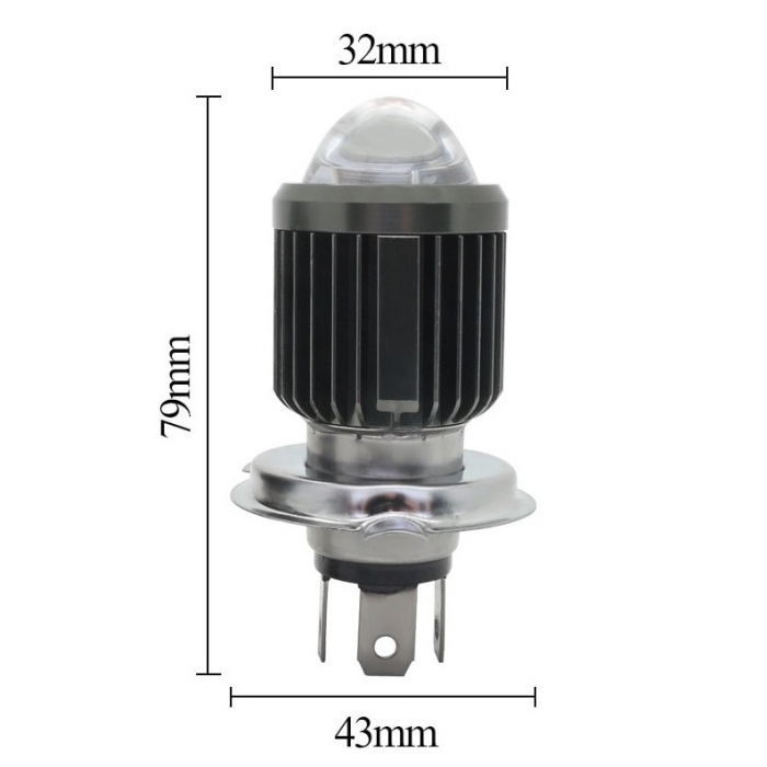 Bec LED H4 pentru far moto, Atv, scuter, putere 15W, luminozitate 1200 Lm, 12V H4-15W [1]