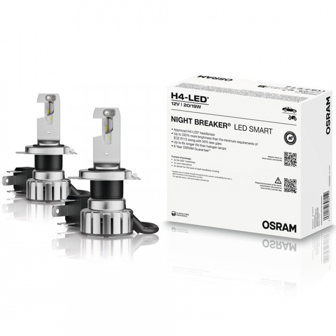 Set Becuri Auto LED – OSRAM NIGHT BREAKER H4-LED SMART – Omologate RAR H4 [1]