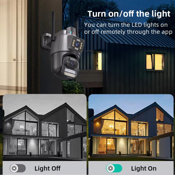 Camera de Supraveghere WIFI Pro 8MP, Ultra HD, Rotire 300°, Zoom 5X, Senzor de Miscare & Alarma, Comunicare Bidirectionala, LED-uri Nocturne, Exterior/Interior, Argintiu Premium [4]