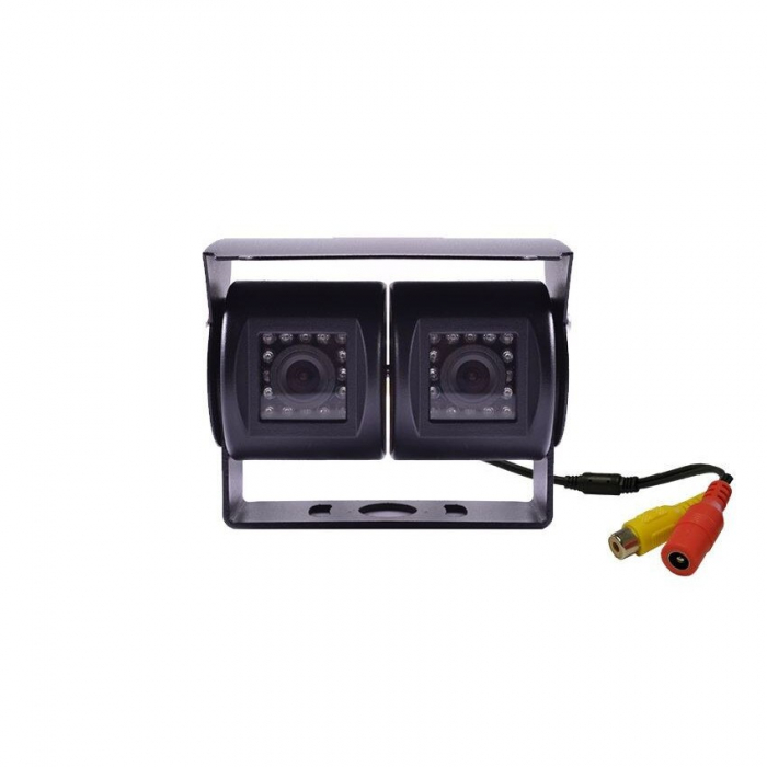 Camera marsarier dubla, reglabila 12V - 24V pentru Camioane, Autocare, Bus-uri [3]