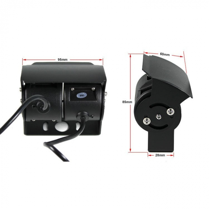 Camera marsarier dubla, reglabila 12V - 24V pentru Camioane, Autocare, Bus-uri [1]