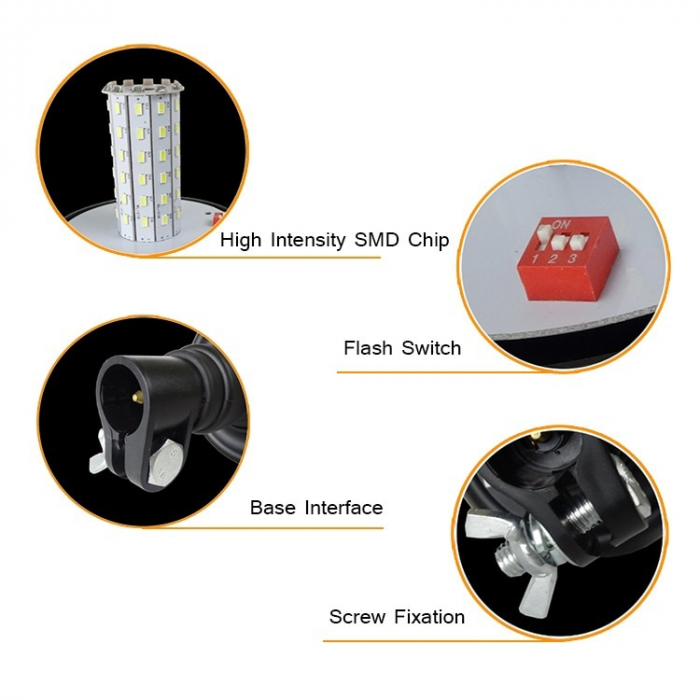 Girofar cu LED cu brat flexibil 12V-24V cu 3 functii WL01(D) [1]