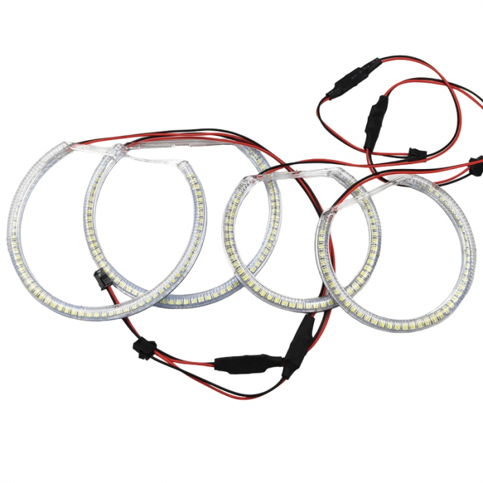 Kit 4 Inele Angel Eyes LED SMD BMW Canbus E46 Compact - 2x106mm, 2x131mm 12V [4]