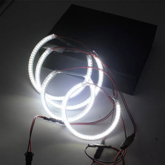 Kit 4 Inele Angel Eyes LED SMD BMW Canbus E46 Compact - 2x106mm, 2x131mm 12V [1]