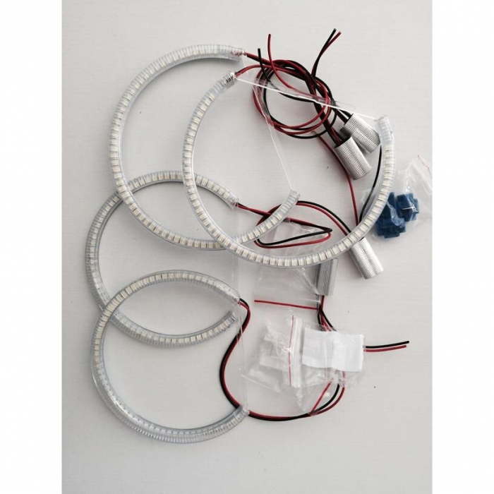 Kit 4 Inele Angel Eyes LED SMD Canbus BMW X5 E53 Non-Facelift 1999-2003 2X127mm, 2X159mm [1]