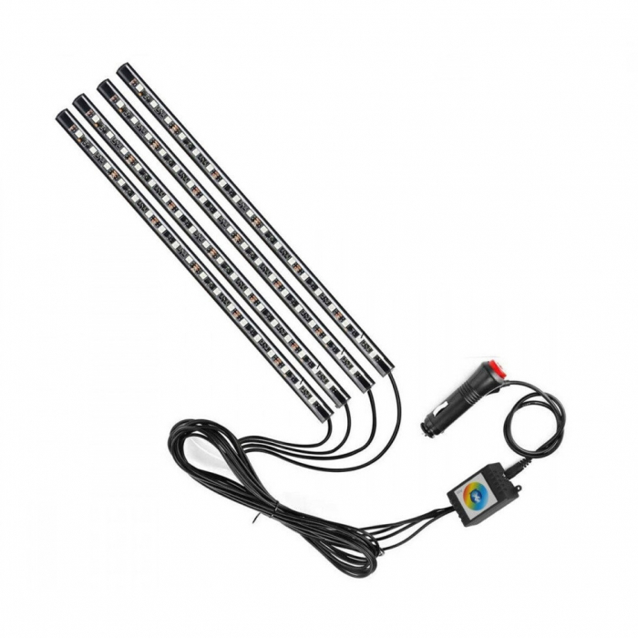 Kit 4 Lumini Ambientale RGB cu Aplicatie Telefon Bluetooth, 12V, 18 LED, 32 cm LAL-18 [6]