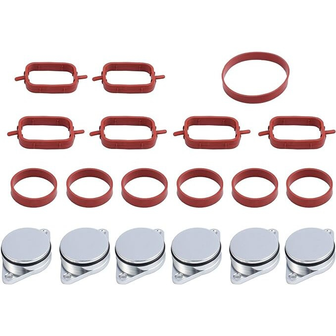 Kit 6 Dopuri 22mm Anulare Clapete Galerie Admisie, Compatibile BMW M47, Portabila, Rosu/Argintiu [5]