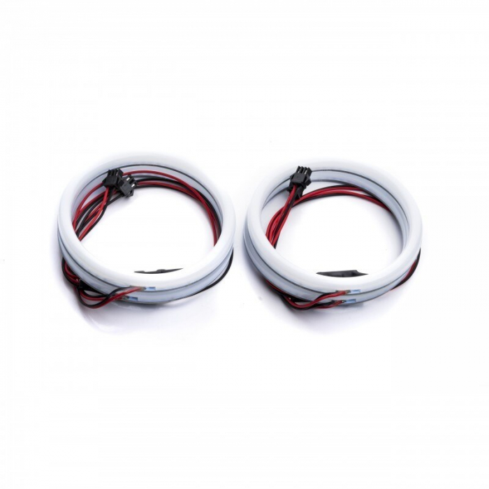 Kit Angel Eyes LED COTTON pentru BMW E46 Coupe/Cabrio cu Facelift 2003 - 2006, far cu lupa 4x106mm [4]