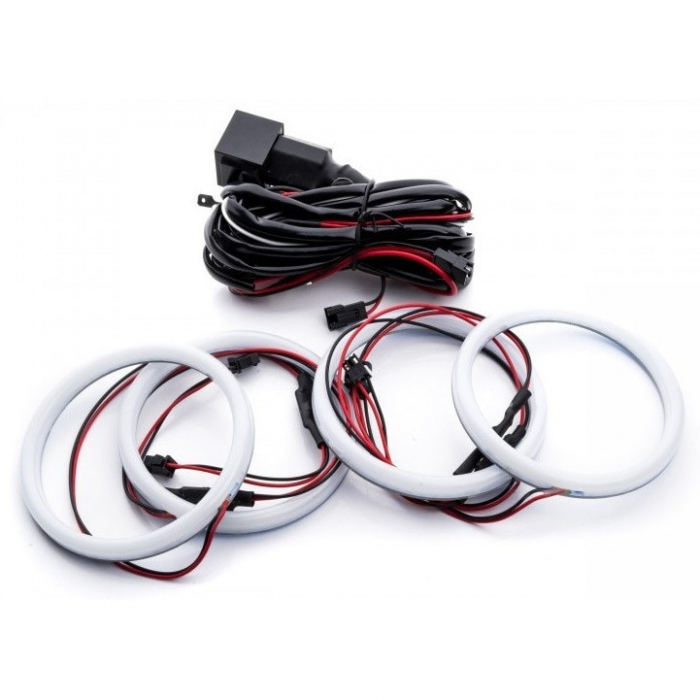 Kit Angel Eyes LED COTTON pentru BMW E46 Coupe/Cabrio cu Facelift 2003 - 2006, far cu lupa 4x106mm [5]