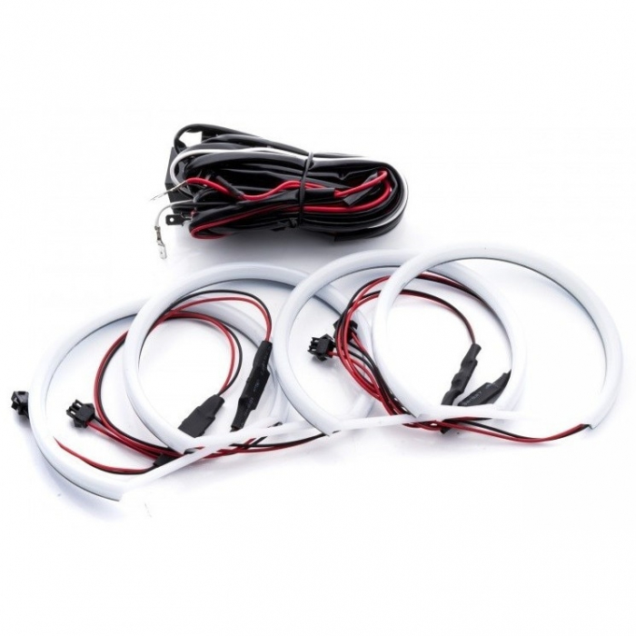 Kit Angel Eyes LED COTTON pentru BMW E46 Coupe/Cabrio Fara Facelift far ZKW cu lupa - 4x131mm [6]