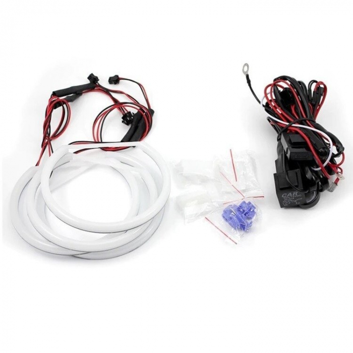 Kit Angel Eyes LED COTTON pentru BMW E46 Coupe/Cabrio Fara Facelift far ZKW fara lupa - 2x131mm + 2x146mm [3]