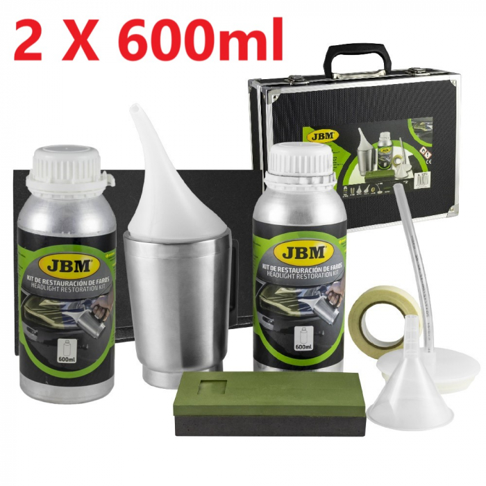 Kit restaurare faruri cu polimer lichid JBM - include 2 X 600ml substanta [4]