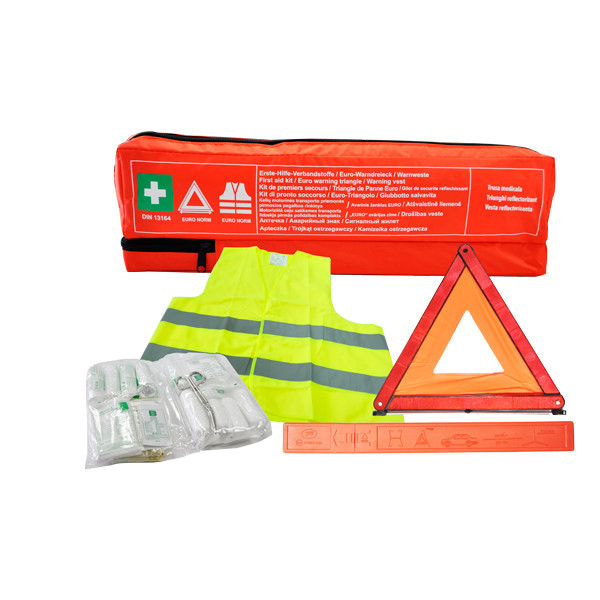 Kit trusa medicala in conformitate cu DIN 13164, vesta reflectorizanta EN ISO 20471:2013 si triunghi reflectorizant Omologat Mega Drive + borseta portocalie CADOU [5]