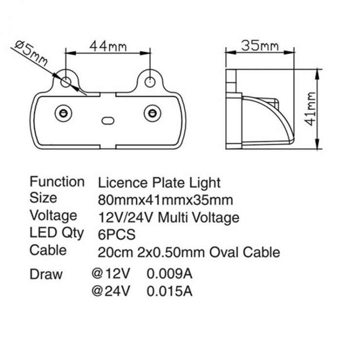 Lampa LED numar inmatriculare universala camion, remorca, platforma ULLP-6SMD [1]