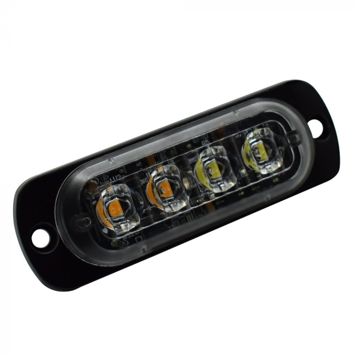 Lampa Stroboscop de urgenta, avertizare lumina alba 12/24v cu 4 Led WL-52025T-4LED-ALB [6]
