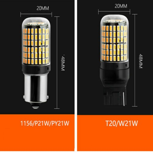 Led auto Canbus Alb T20 7443 W21/5W cu 144 SMD 3014 12V - T20 7443-144SMD-3014 [5]