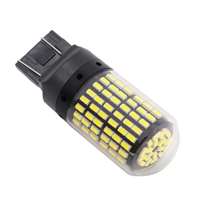 Led auto Canbus Alb T20 7443 W21/5W cu 144 SMD 3014 12V - T20 7443-144SMD-3014 [4]