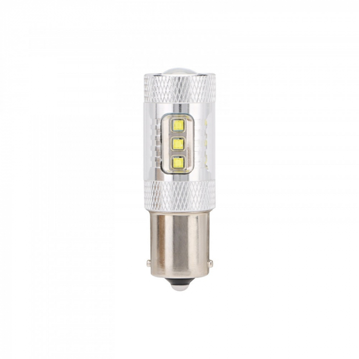 Led auto Portocaliu 80W BAU15S / P21W, 12V-24V Canbus led Cree - Btle1125C-BAU15S-Portocaliu [2]