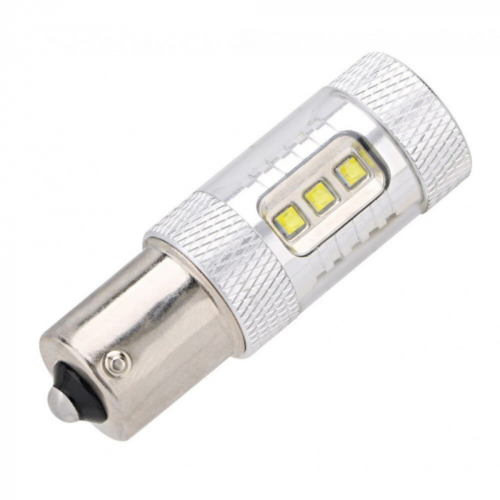 Led auto Portocaliu 80W BAU15S / P21W, 12V-24V Canbus led Cree - Btle1125C-BAU15S-Portocaliu [4]