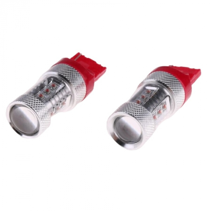 Led auto ROSU 80W T20 7440 W21W 12V-24V Canbus led CREE - BTLE1125-T20-7440-ROSU [2]