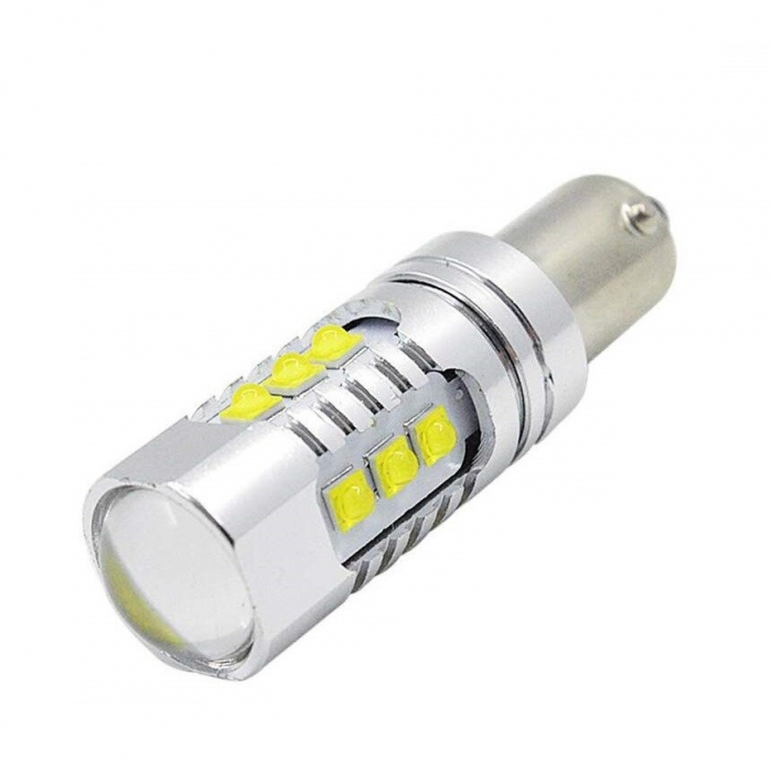 Led auto ROSU H21W / BAY9S Canbus 80W 12-24V Leduri CREE - BTLE1116C-BAY9S-RED [4]