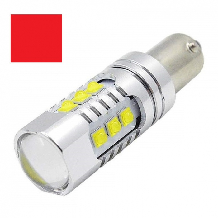 Led auto ROSU H21W / BAY9S Canbus 80W 12-24V Leduri CREE - BTLE1116C-BAY9S-RED [1]