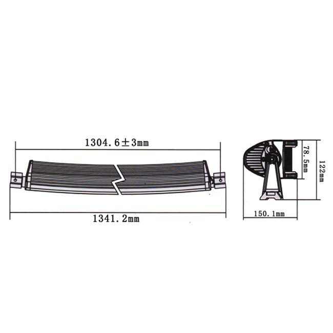 LED Bar 4D Curbat 288W/12V-24V, 24480 Lumeni, 50"/127 cm, Combo Beam 12/60 Grade [2]