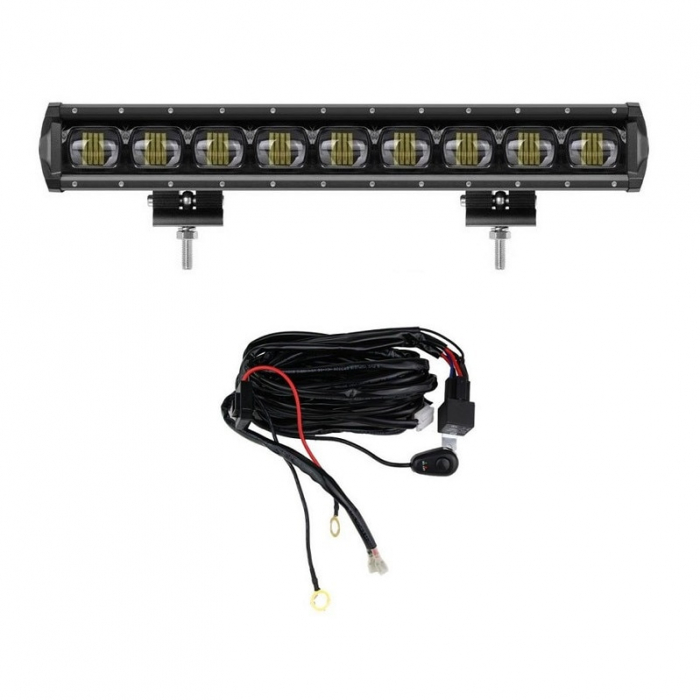 Led Bar 90W 6D 12V-24V, 9720 Lumeni, 21"/53.5 cm + + cablaj alimentare cu releu, siguranta si buton on/off [6]