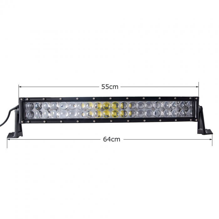 LED Bar auto offroad 4D 120W/12V-24V, 8800 lumeni, 21,5"/55 cm, combo beam 12/60° + Cablaj cu Buton si Releu [1]