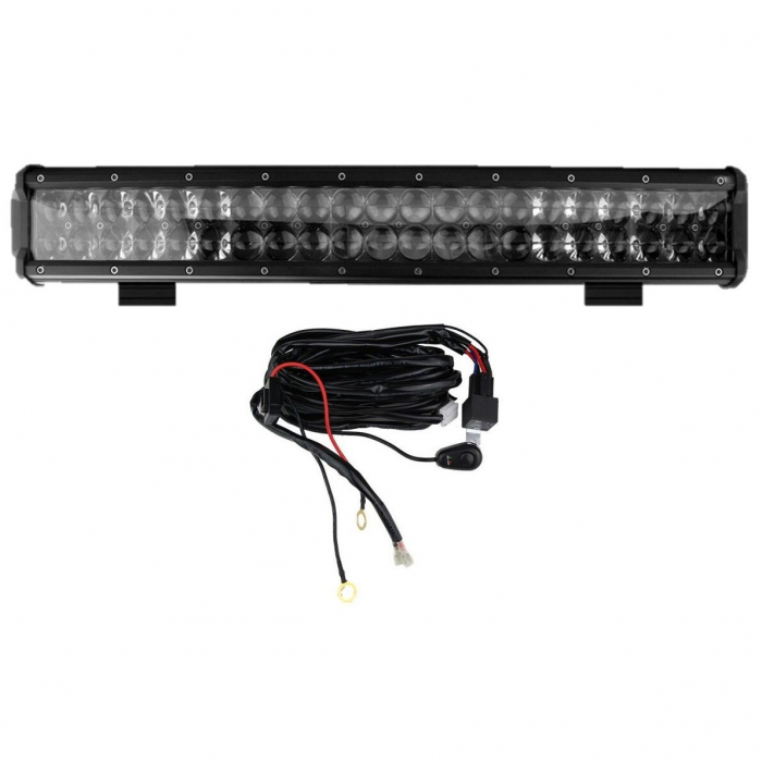 LED Bar Auto Offroad 4D 126W/12V-24V, 10710 Lumeni, 20"/51 cm, Combo Beam 12/60 Grade + Cablaj cu Releu si Buton [6]