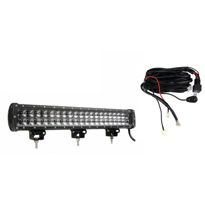 LED Bar Auto Offroad - 4D 144W/12V-24V, 11520 Lumeni, 22.5"/57 cm, Combo Beam + Cablaj cu Releu si Buton [4]