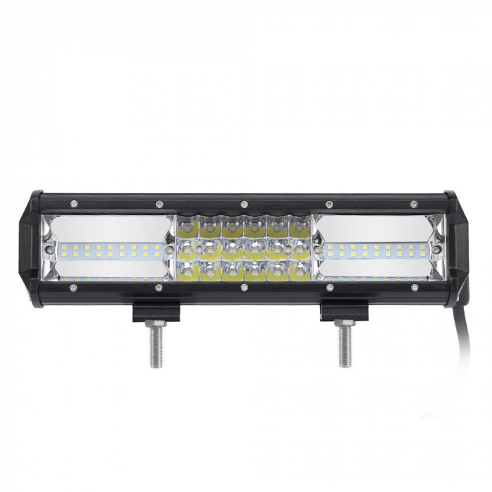 LED Bar Offroad 162W, leduri pe 3 randuri, 12V-24V, 11340 Lumeni, 12"/30,5 cm, Combo Beam 12/60 Grade [6]