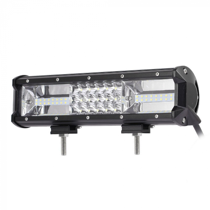 LED Bar Offroad 162W, leduri pe 3 randuri, 12V-24V, 11340 Lumeni, 12"/30,5 cm, Combo Beam 12/60 Grade [5]