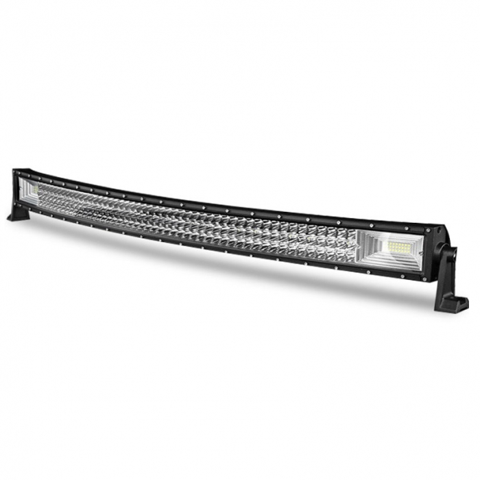 LED Bar Offroad Curbat 594W, leduri pe 3 randuri, 12V-24V, 41580 Lumeni, 42"/107 cm, Combo Beam 12/60 Grade + cablaj alimentare cu releu, siguranta si buton ON/OFF [5]