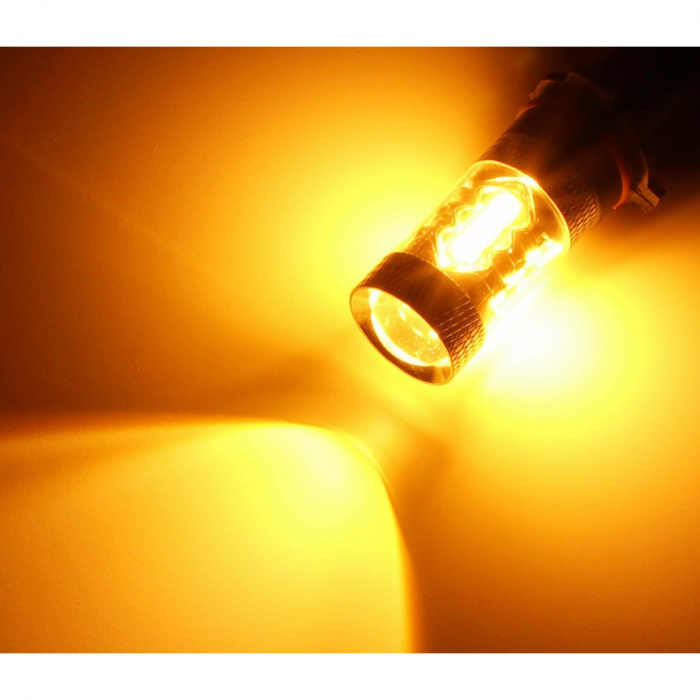 Led Semnalizare Portocaliu Canbus PSY24W Cree 80W 12-24V [3]