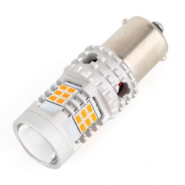 Led Semnalizare Portocaliu P21W BA15S Super Canbus Cu 26 SMD 3020 12V - BTLE5029A-BA15S [6]