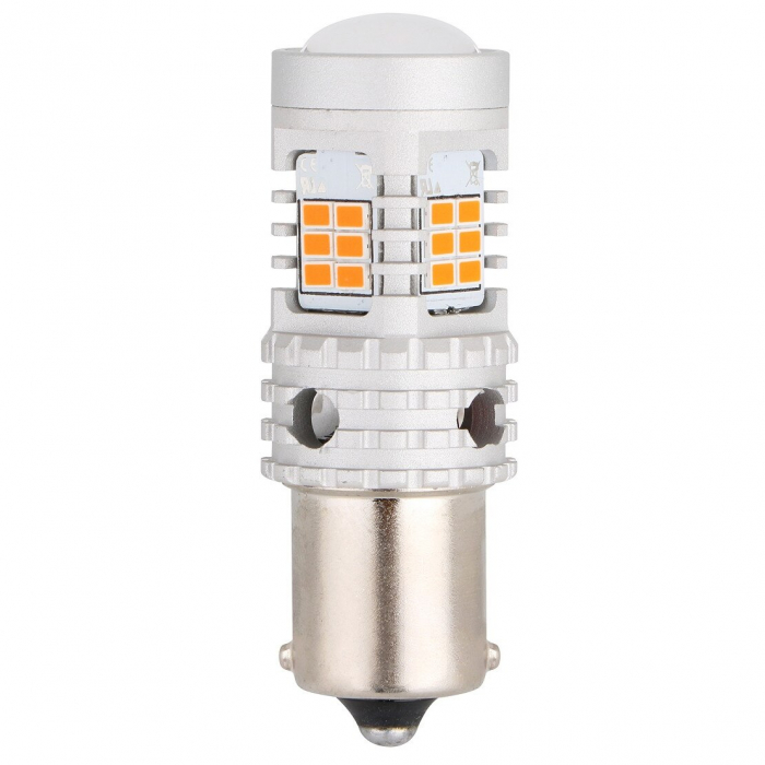 Led Semnalizare Portocaliu P21W BA15S Super Canbus Cu 26 SMD 3020 12V - BTLE5029A-BA15S [3]