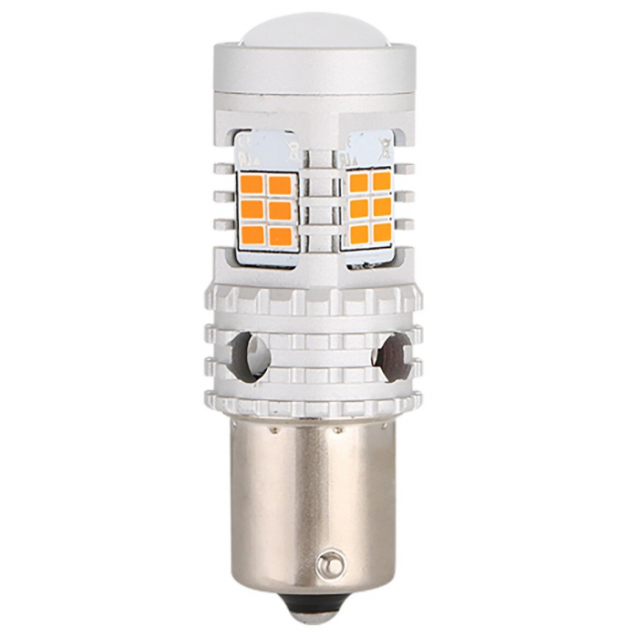 Led Semnalizare Portocaliu PY21W BAU15S Super Canbus Cu 26 SMD 3020 12V - BTLE5029A-BAU15S [2]