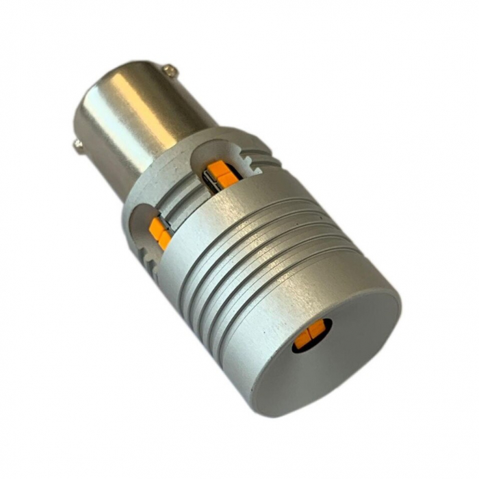 Led Semnalizre Portocaliu P21W BA15S Super Canbus Cu 24 SMD CSP 2020 12V [3]