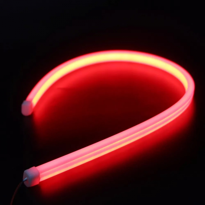 Set 2 Lumini Lampi spate Rosu si Galben cu semnalizare tip Neon Flexibil 60 cm DRL-60AG-FLOW-RED [1]